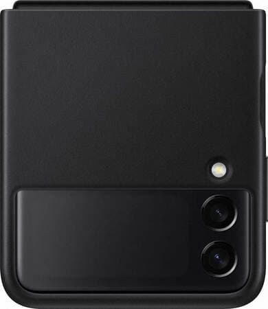 Leather cover voor Galaxy Z Flip3 5G - Black