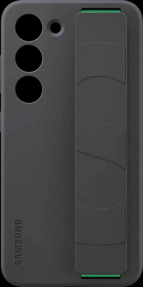 Siliconen backcover met handgreep voor Galaxy S23 - Zwart