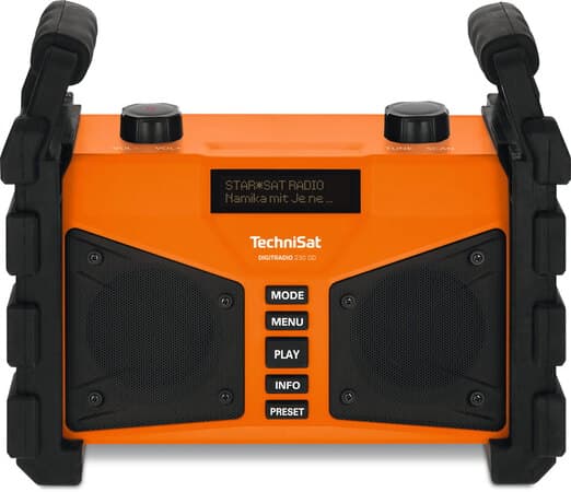 Robuuste DAB+ radio en IP65 spatwaterdicht - DigitRadio 230 - Oranje