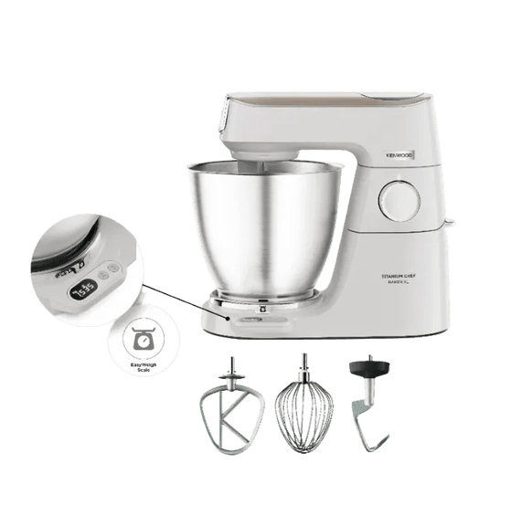 Keukenrobot Titanium Chef Baker XL met geïntegreerde weegschaal KVL65.001WH