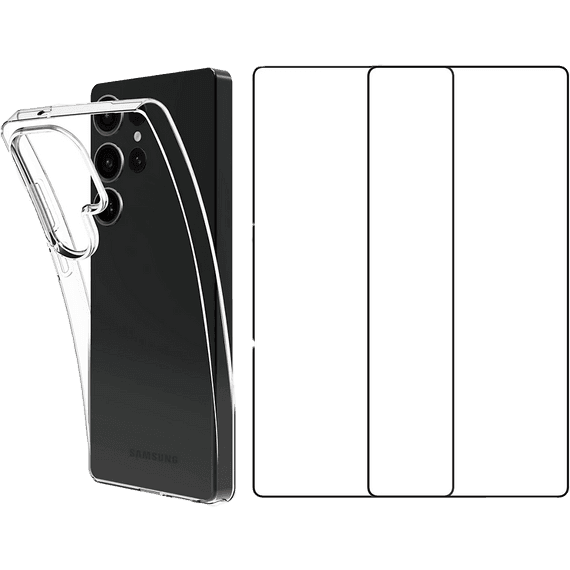 Backcover + 2 screenprotectors voor Galaxy S25 Ultra